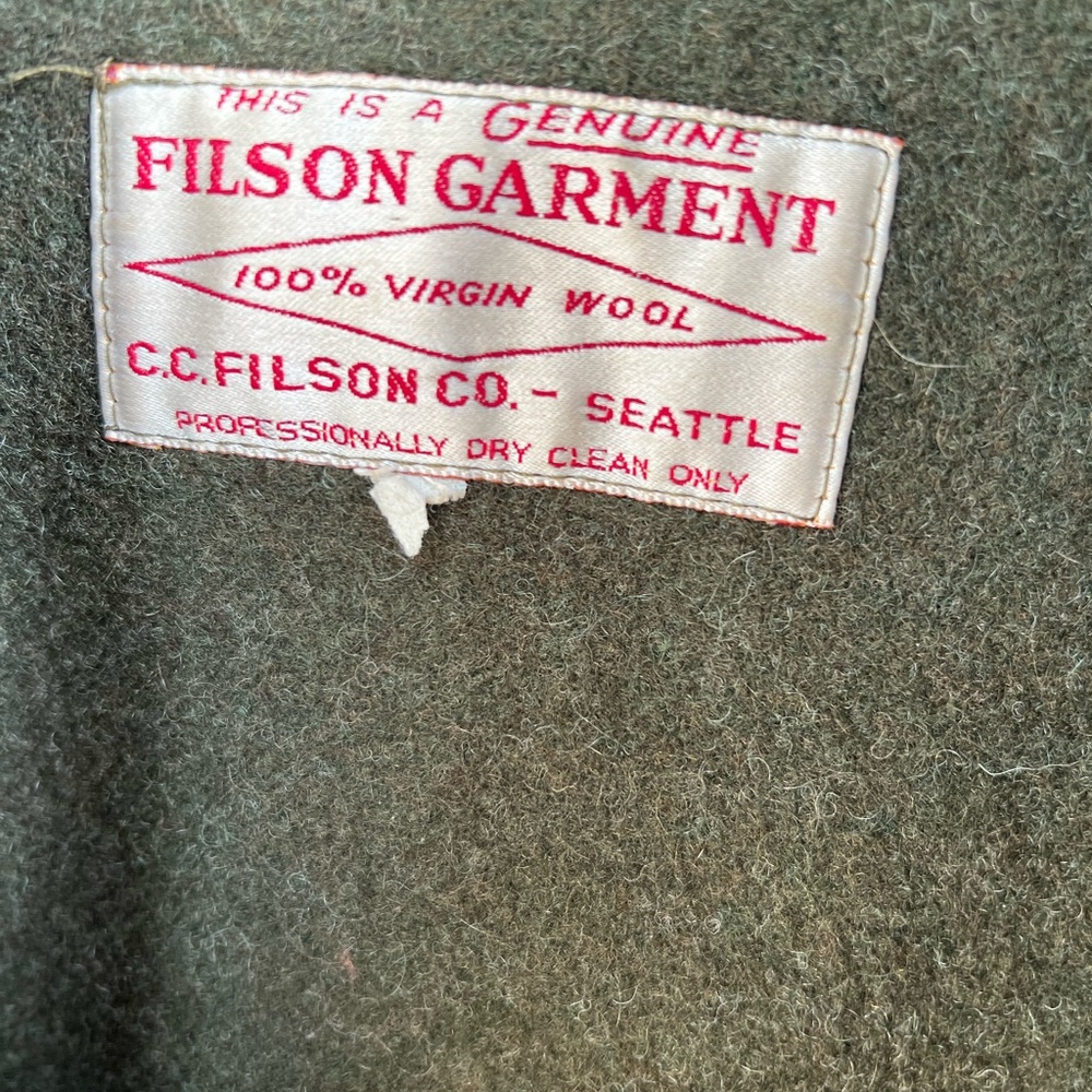 Filson Olive Green Wool Jacket - Picture 5 of 14